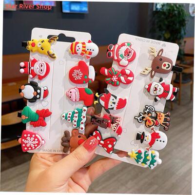 10Pcs/set Christmas Headdress Antler Hair Clip Girls Hairpin