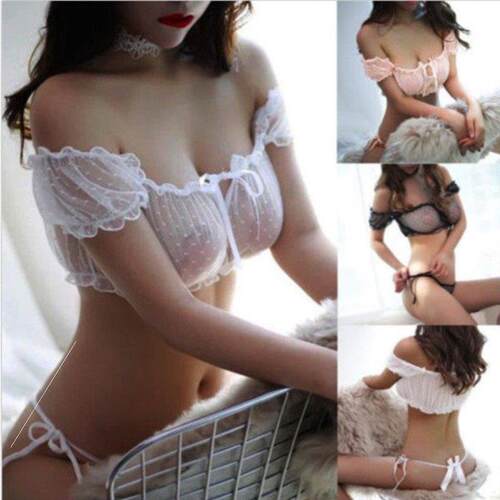 Three-point suit of sexy lingerie mesh home pajamas