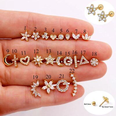 NEW IN 1 Piece Stainless Steel Mini Zircon Stud Earring Wome