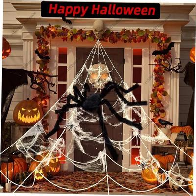 Halloween Horror Decoration Cotton Spider Web Horror Hallowe