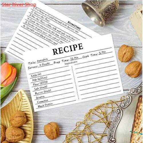 30sheets Recipe Card Food Material Ingredients Record card