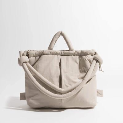Casual nylon padded tote bag designer soft puffer women shou