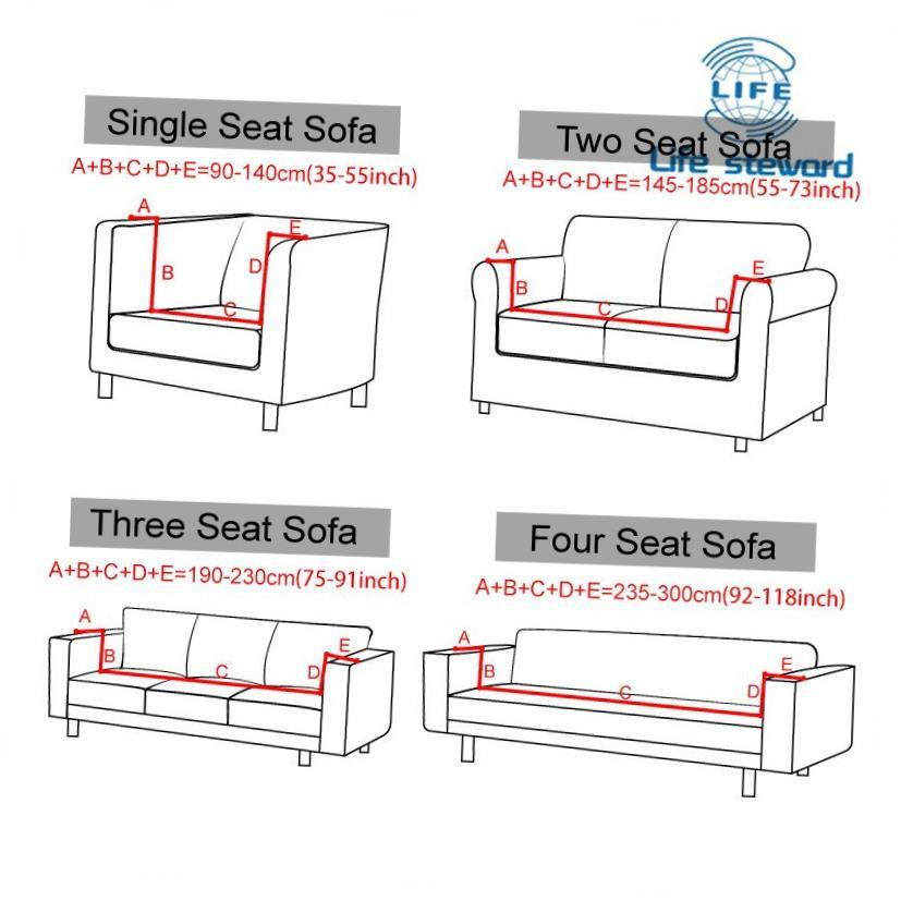 Waterproof Jacquard Sofa Covers Thick Elastic Corner Solid C