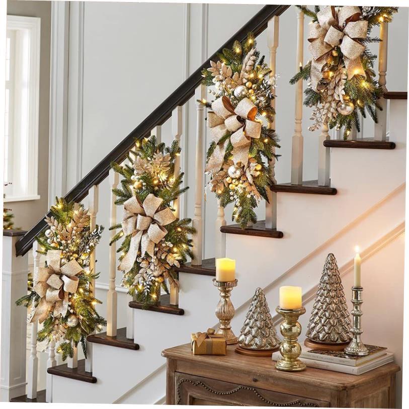 Christmas Wreath Christmas Front Door Window Stairs Wreaths1