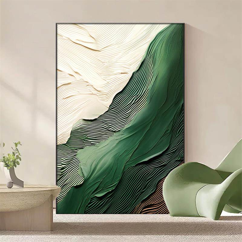 绿色抽象客厅装饰画现代简约沙发背景墙落地画高档玄关走廊挂画