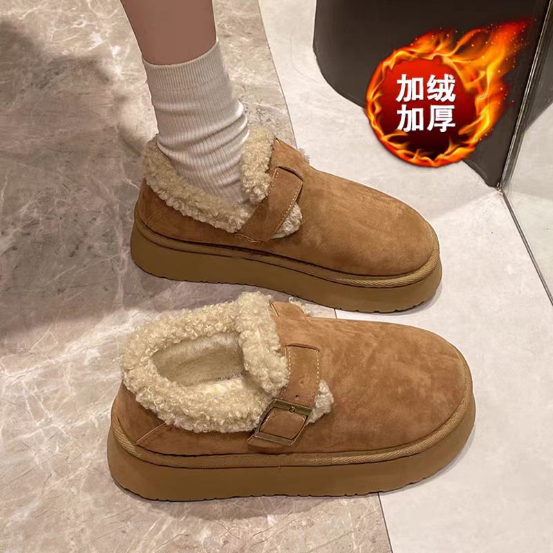 厚底勃肯鞋季大尺码41加厚靴2025毛毛一脚蹬1201k