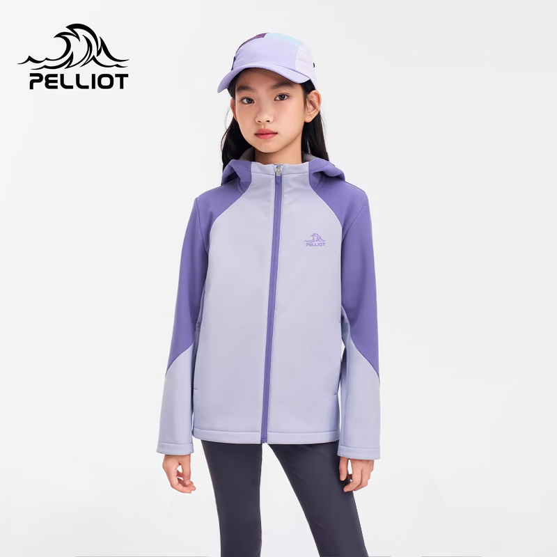 伯希和户外软壳衣儿童拼色童趣