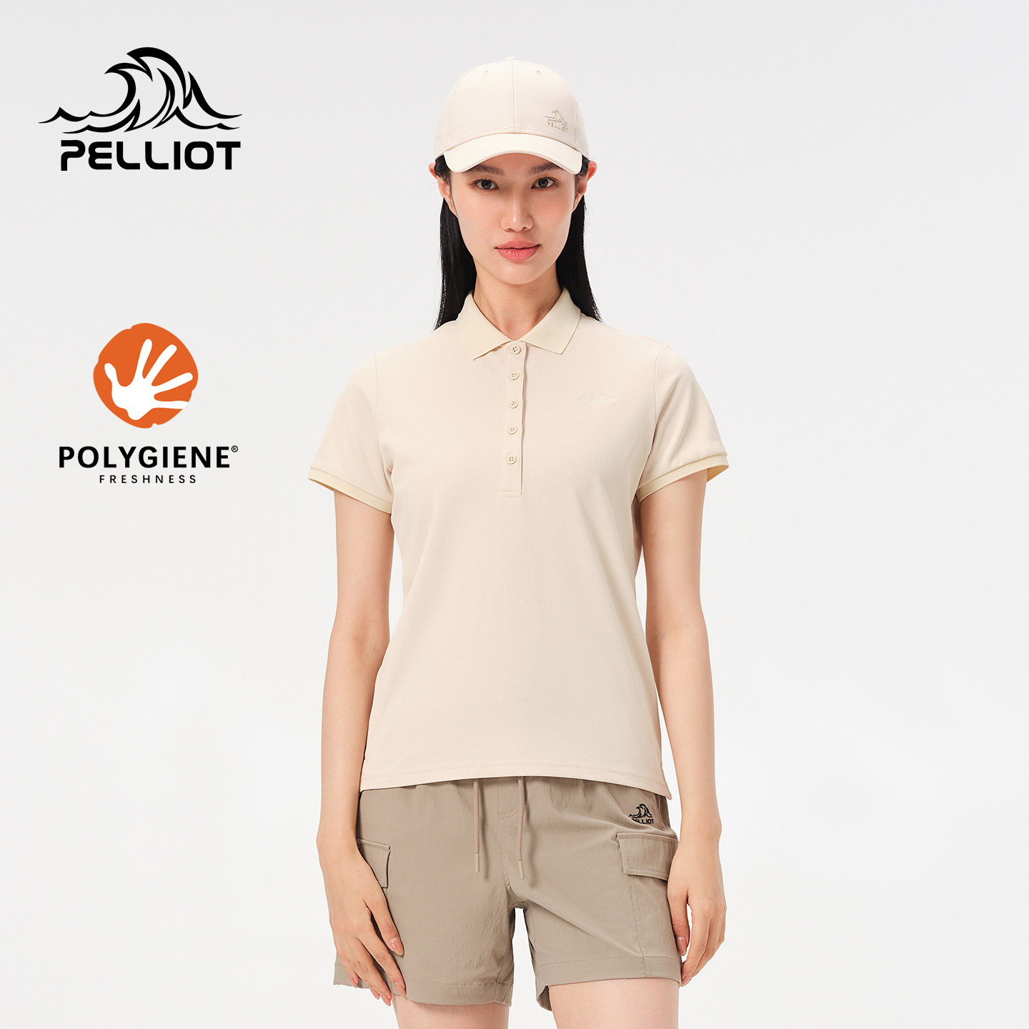 【经典款】伯希和速干T恤女户外抗菌运动短袖吸汗透气休闲Polo衫