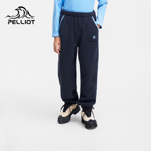 防风耐磨束脚裤 男女童保暖摇粒绒裤 2025新款 伯希和户外儿童抓绒裤