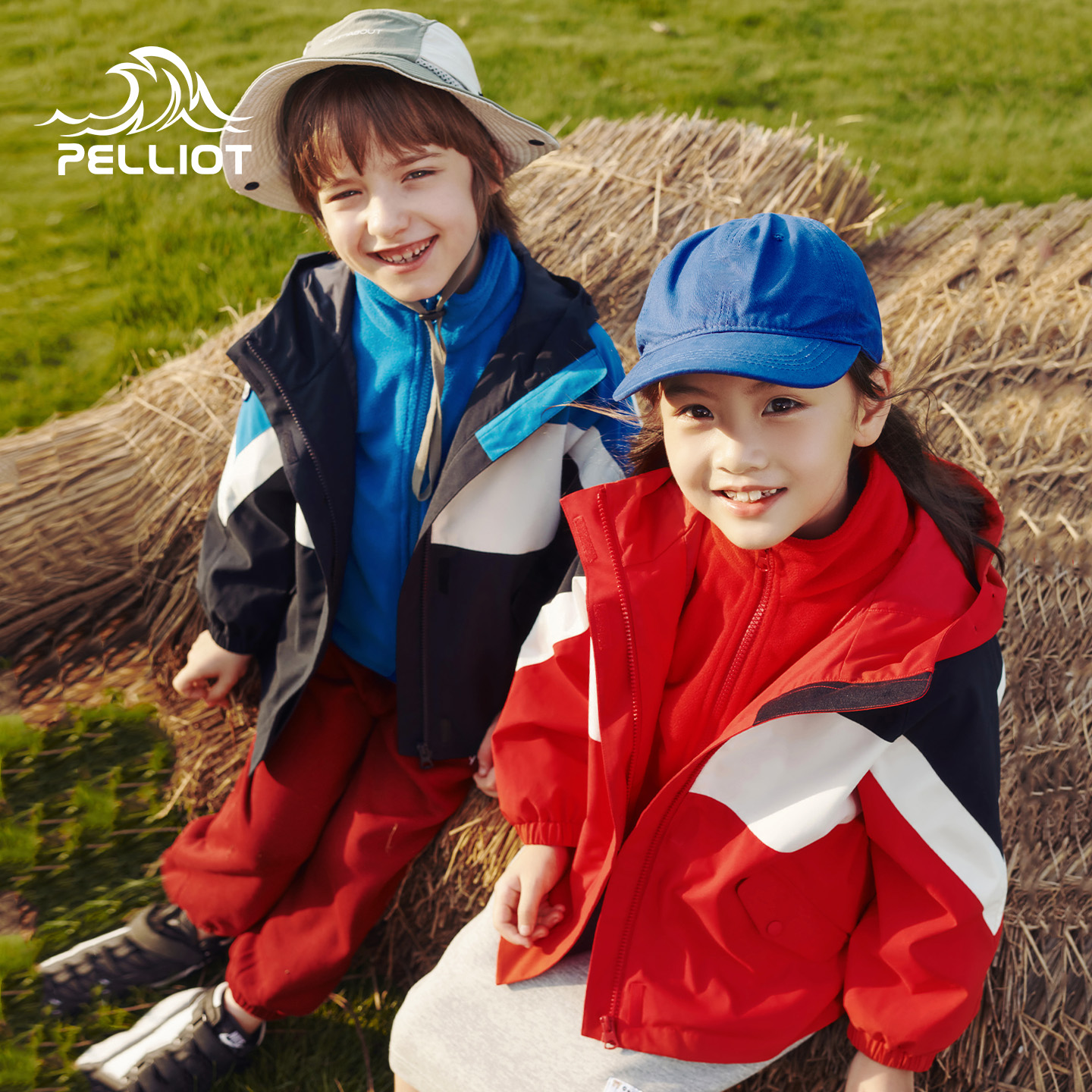 伯希和三合一抓绒防风童装冲锋衣