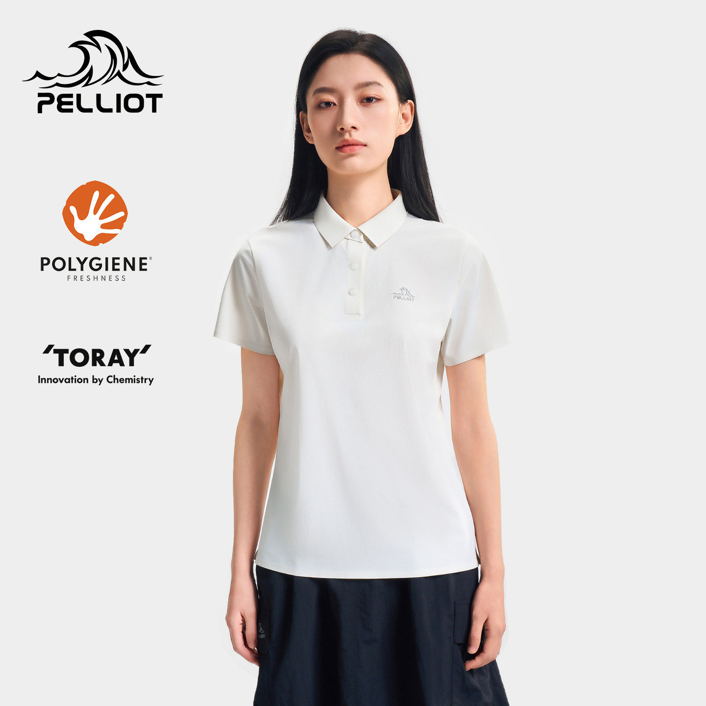 伯希和户外速干短袖T恤女26新款POLO衫翻领徒步登山防晒运动上