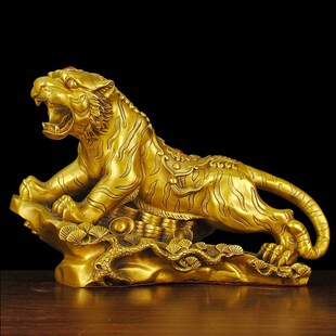 速发铜老虎摆件黄饰店钱虎上山虎装铜品家居客厅办公室金铺工艺品