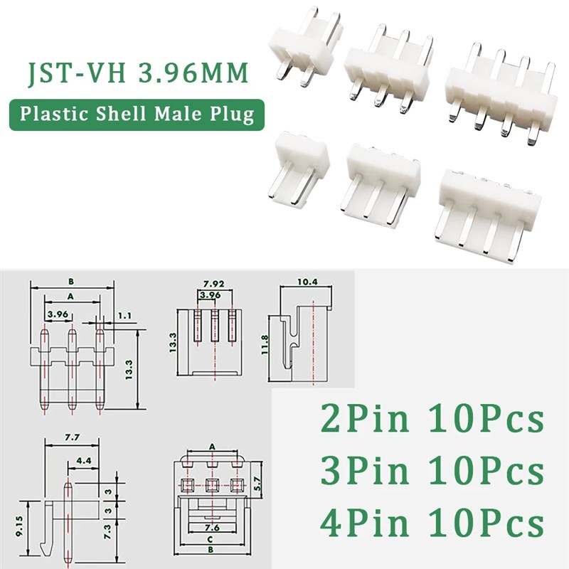 速发120 JST 连接器VH.6间距2pp4p公头+母头对插接线端子