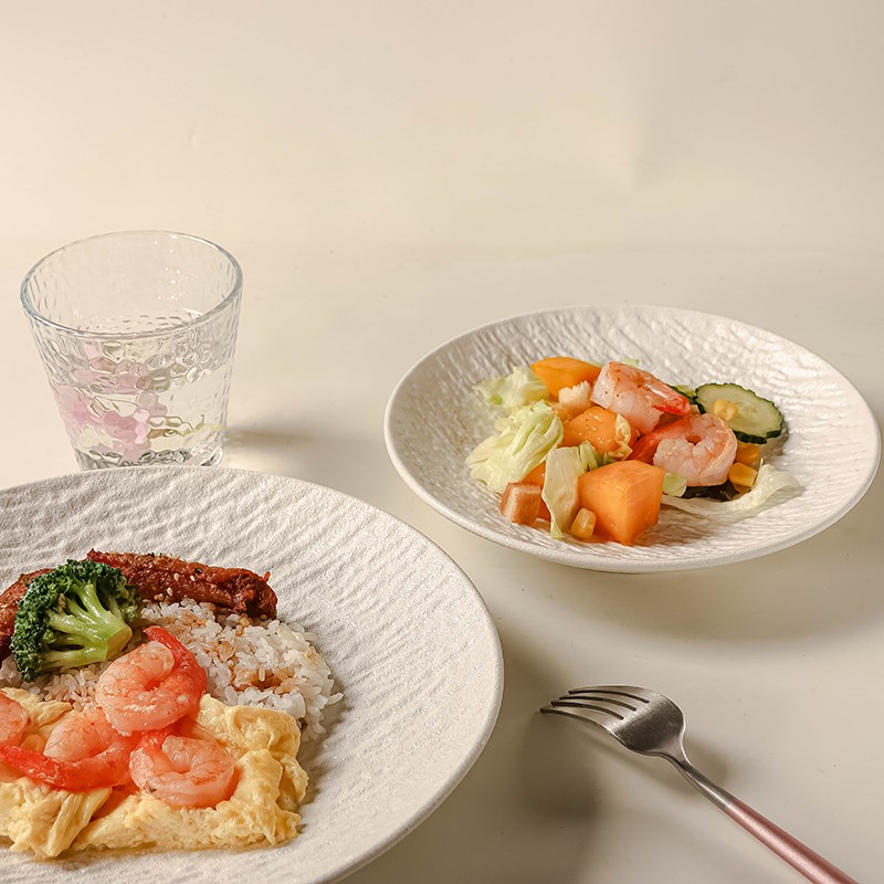 速发法寂轻奢复古盘子陶瓷石纹冷菜盘用侘式风餐具咖喱饭商高级感图片