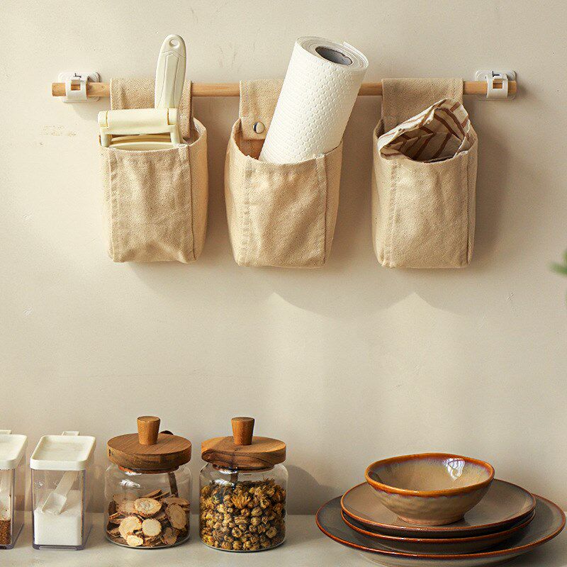速发收纳袋挂袋布艺悬挂式家用厨房杂物整理挂壁神器门后储物袋子