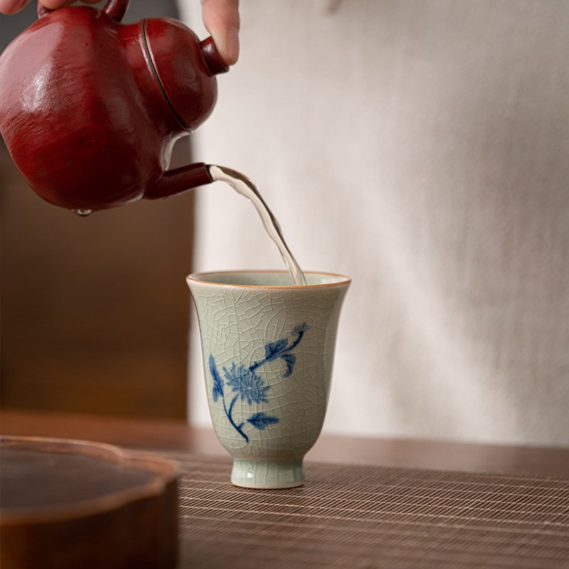 速发哥人美窑梅创意杯兰竹菊品茗杯功夫茶具茶杯喝茶小杯子单杯闻