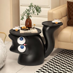 速发奶油风创意猫咪厅发边几落地件摆家用儿童房可爱角几客沙置物