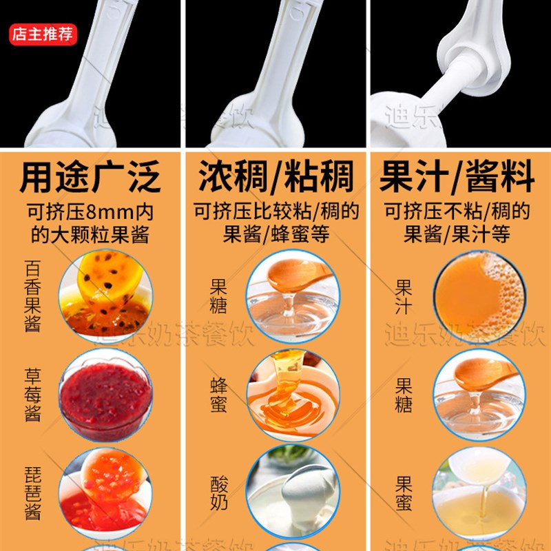 速发糖压瓶手压式果量瓶奶茶店玻璃糖定浆酱果糖挤压瓶果汁百