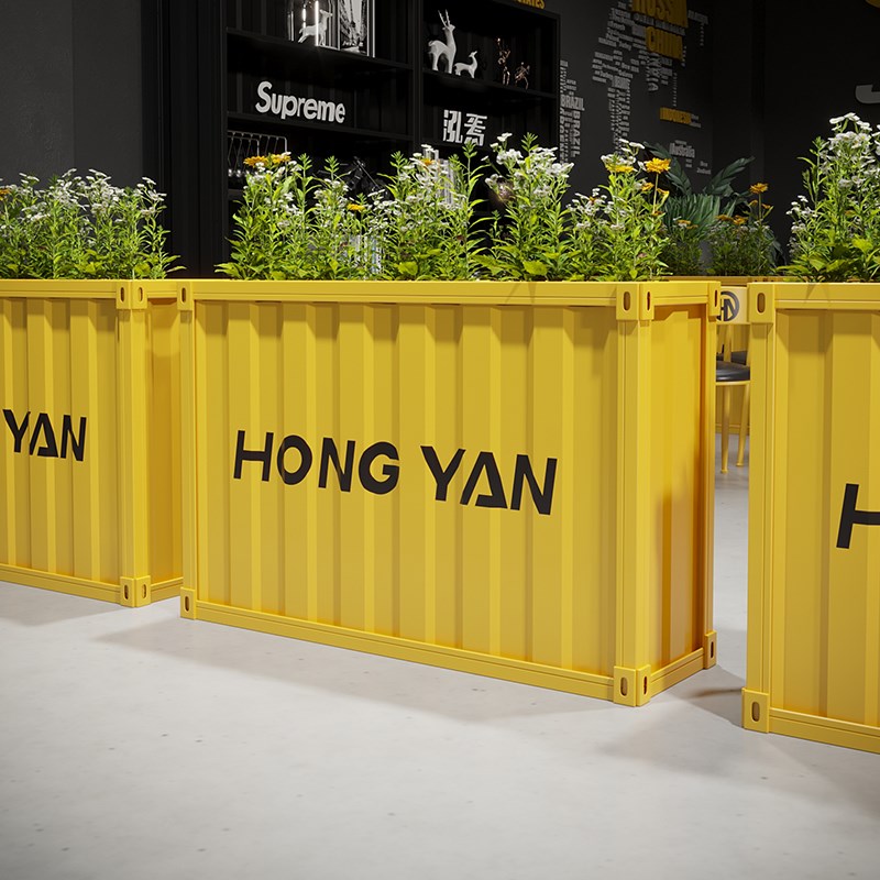 速发铁艺花架装饰花坛台围箱断隔集装箱花槽工业风落地户外花栏组