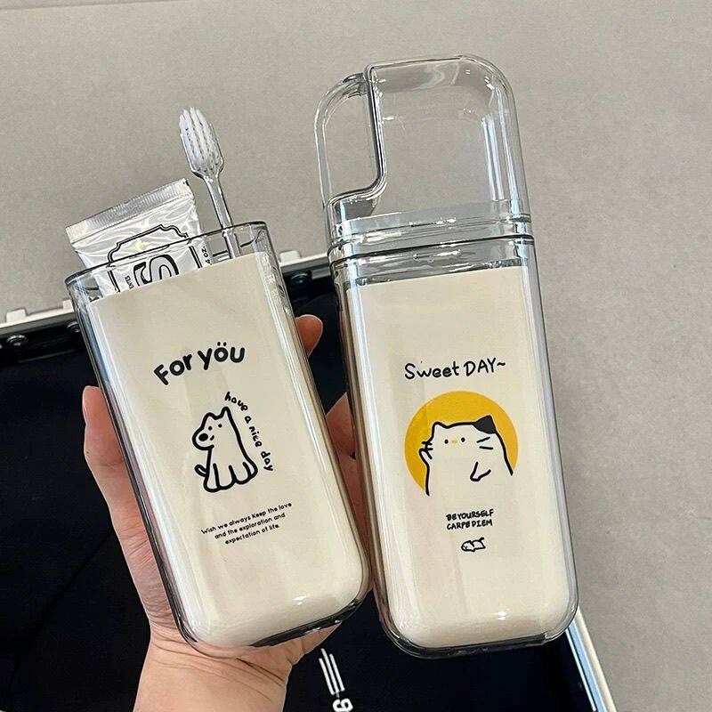 速发新款旅行漱口杯便携式宿舍刷牙杯套装三合一高颜值洗漱杯旅游