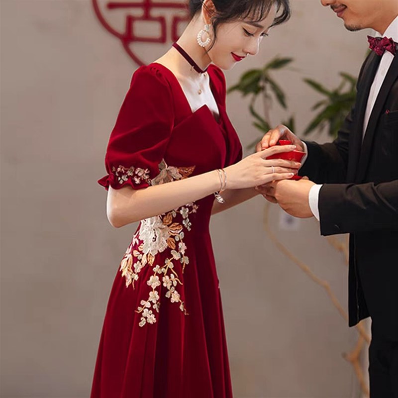 速发大码敬酒服婚娘结新会婚回门宴订礼服平时可穿