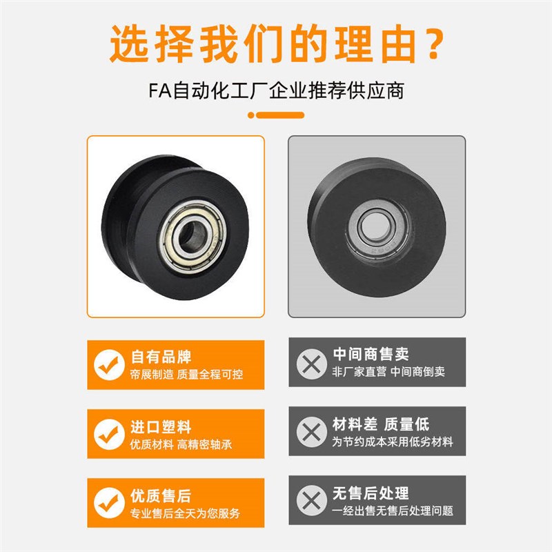 速发包塑V槽轴承滑轮1m钢丝绳轮过线导吊轮6200滚动电梯10*100*11
