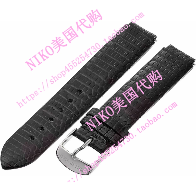 极速Philip Stein   1-ZB 18mm Leather Lizard BlackU Watch Str