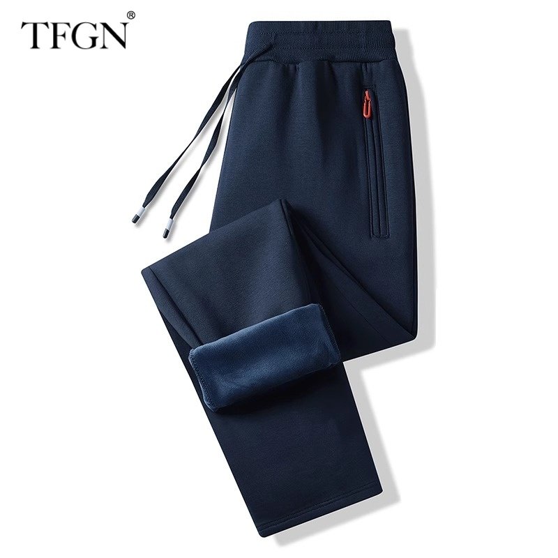 休闲裤男士秋冬季加厚保暖加绒裤男宽松加肥加大码胖子运动裤纯棉