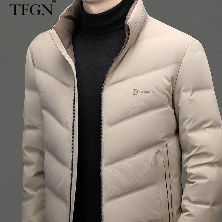 羽绒服轻薄男士牛奶丝冬季短款立领丝滑加厚保暖运动品牌冬装上衣