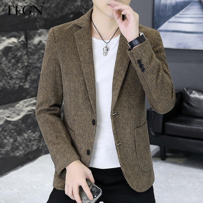 高档两粒扣西服男士春秋季新款时尚百搭西装上衣休闲舒适品质男装
