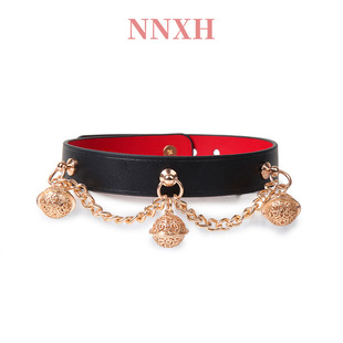 NNXH铃铛项圈女宫铃皮革choker刻字定制颈带朋克风亚文化项链