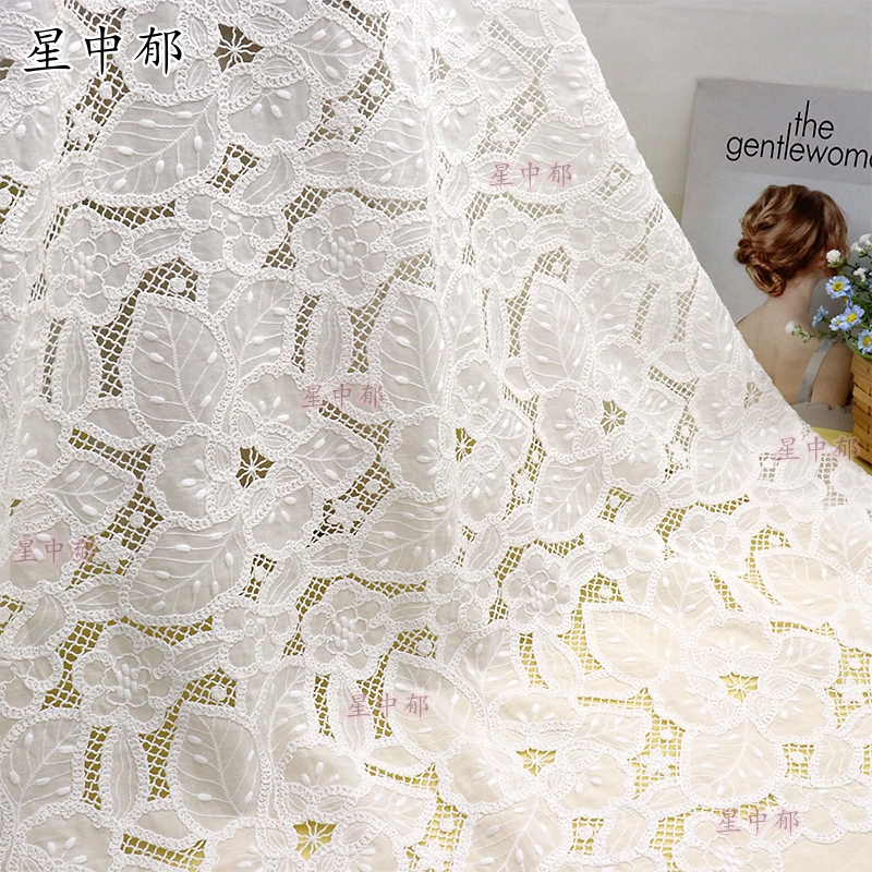 棉布绣花面料服装服饰布料