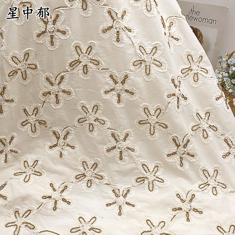 新款满福纯棉花朵型童装睡衣面料