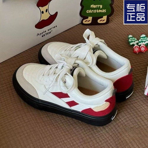 一口苹果鞋子小白鞋2025新款秋季百搭厚底休闲板鞋学生休闲女运动