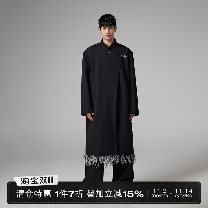 2020春秋款新中式流苏风衣男