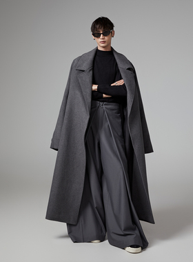 INSOMNIA秋冬设计款高级感超大廓形oversize浴袍羊毛大衣外套男女