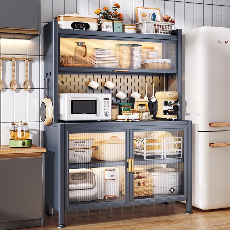 饰品厨房置物架餐边储物柜落地多层烤箱微波炉锅电器多功能收纳橱
