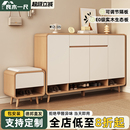 全实木鞋 大容量收纳玄关柜 柜家用门口坐凳一体入户室内可定制新款