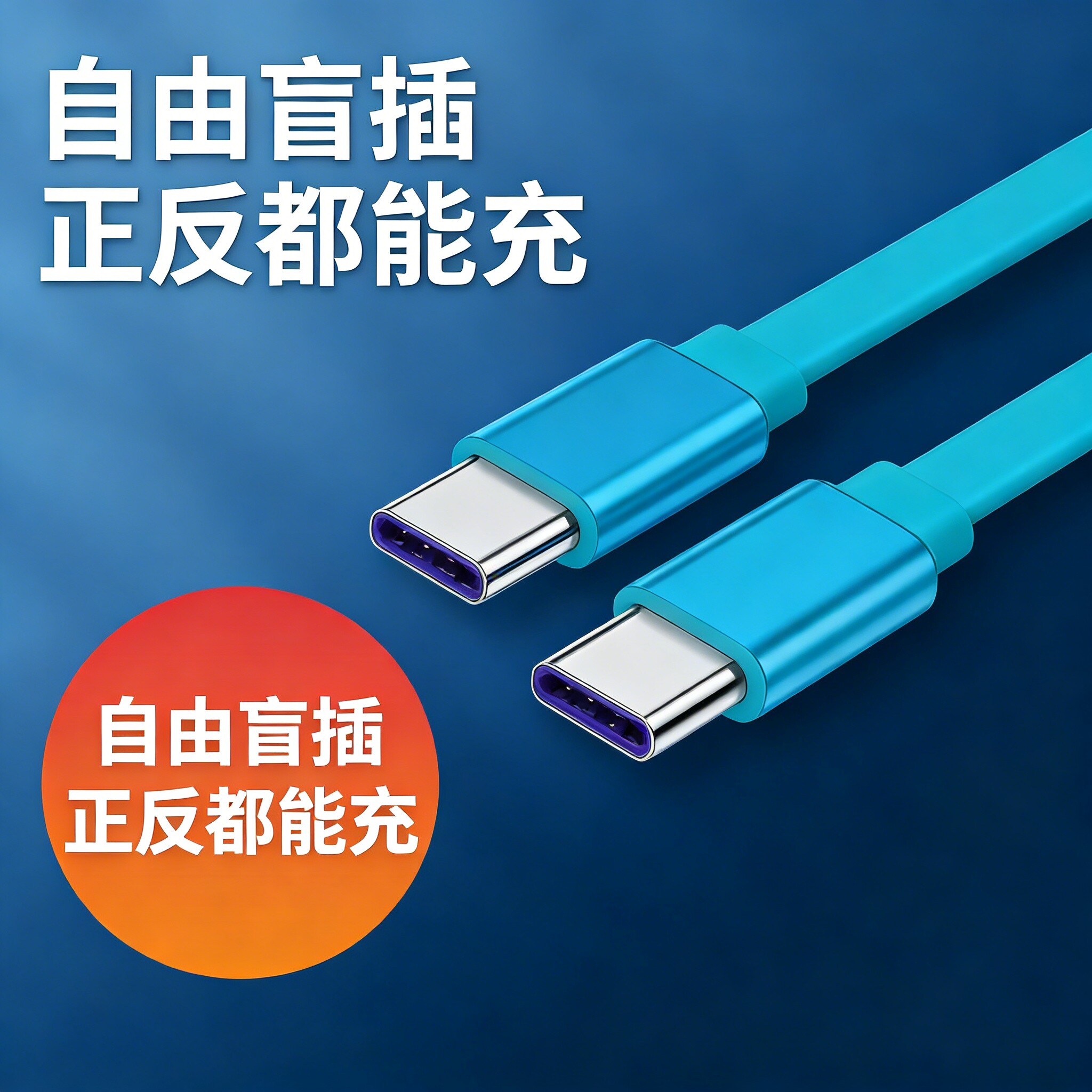 双Type-C口2m加长版快充线