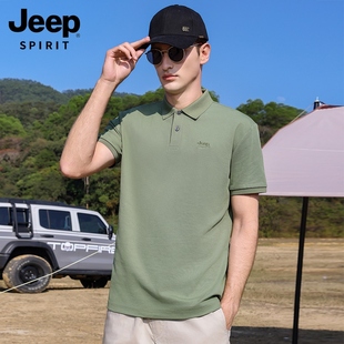 户外polo衫 Jeep吉普男士 T恤上衣 索罗娜5A抗菌 2024夏休闲短袖