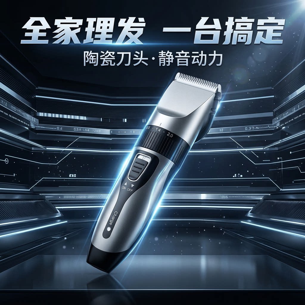 电动理发器电推剪家用成人儿童剃头刀静音不卡发充插两用自助理发