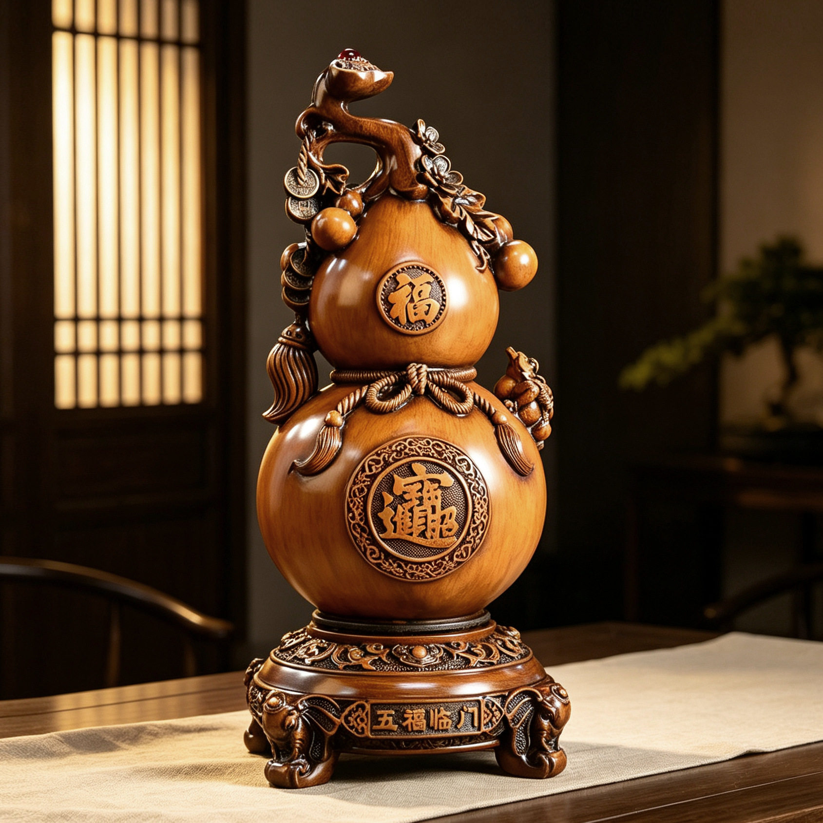 招财葫芦摆件玄关大号客厅电视酒柜装饰办公室工艺品乔迁开业送礼