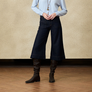 微弹雕塑时髦腿精八分喇叭裤 SHERLEY RTW复古艺术感