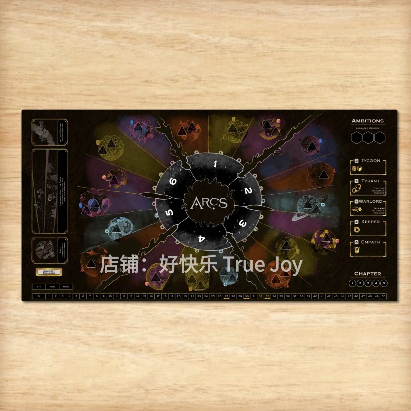 【星海弧光地图桌游牌垫】ARCS卡垫子Playmat橡胶配件map玩家面板