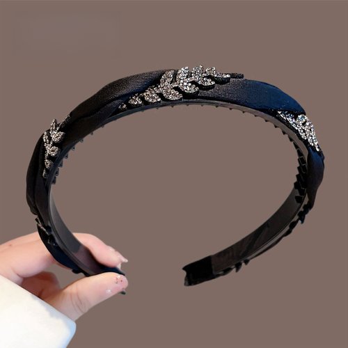 2024新款水钻麦穗辫子网红发箍女带齿简约发卡洗脸外出头箍压发捆