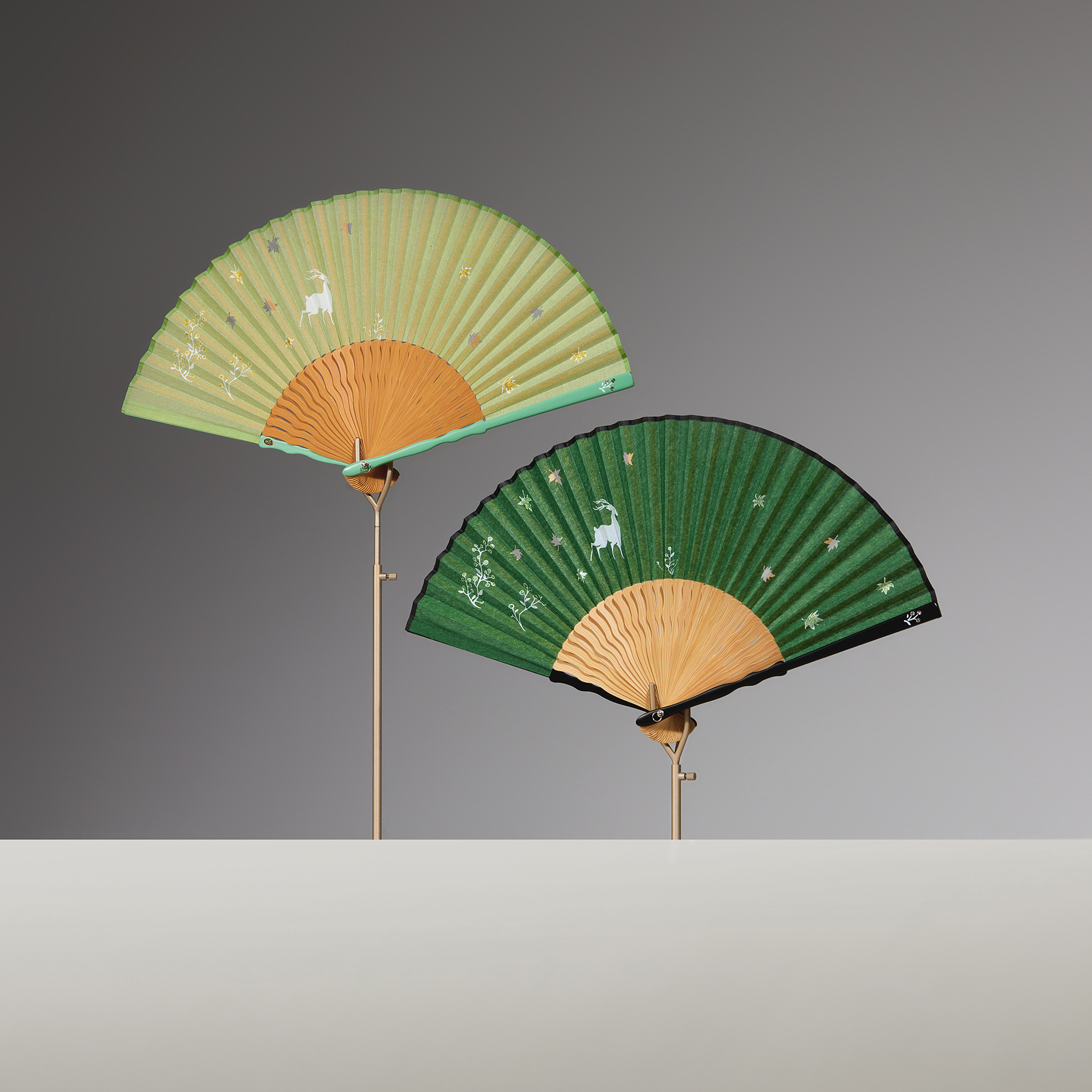 京扇子鹿霖秋雨系列礼盒手工全竹折扇子定制新中式龙年高端礼物