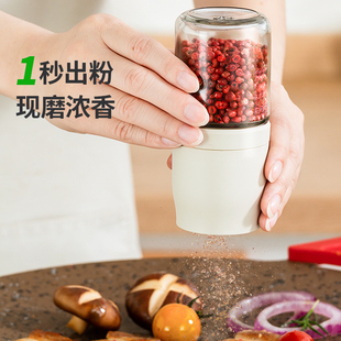 黑胡椒粒研磨器手动现磨调料家用海盐孜然粒花椒磨粉器陶瓷芯空瓶