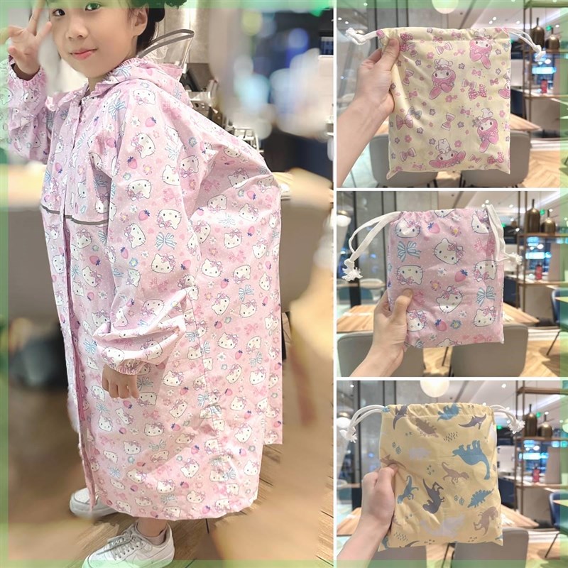 速发轻薄儿童雨衣男童园幼儿童小风生防水防学防雪雨披带书包位