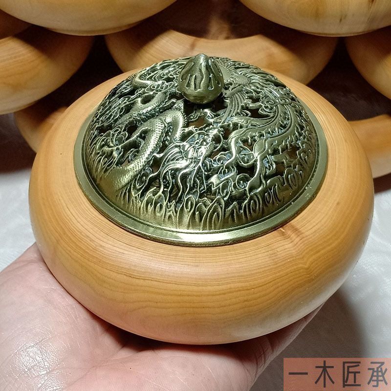 速发崖柏香炉古风青龙新中居小摆座家式客厅书房薰香底件木质工艺