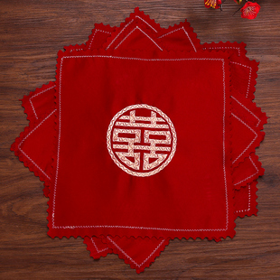 速发方婚红手帕喜帕喜字手绢小方巾陪礼结婚嫁备婚新娘婚庆用品大